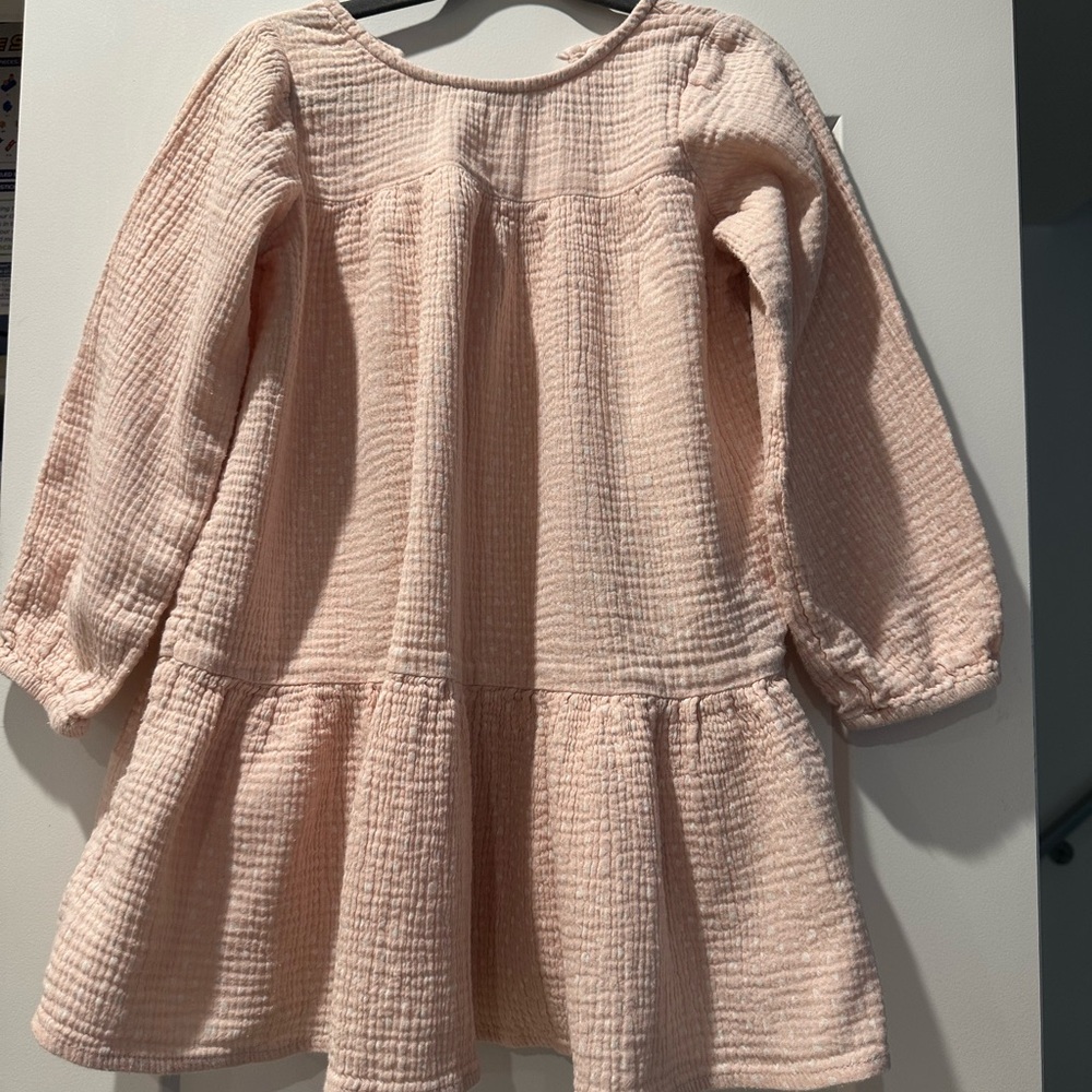 H&M Pink  muslin with heart Long Sleeve Dress